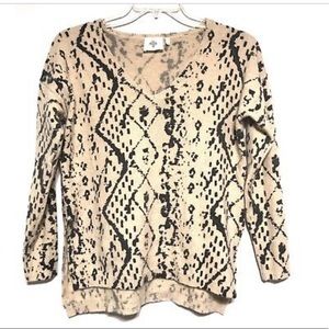 Anthropologie HWR Monogram python print sweater
